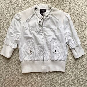 Forever 21 White Mid Sleeve Lightweight Jacket